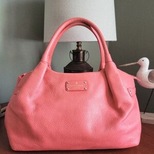 Kate Spade Berkshire Road Steve Coral Pebbled Leather Satchel #WKRU1247